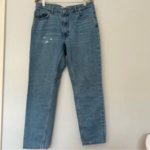 Zara high rise slim straight jeans 10